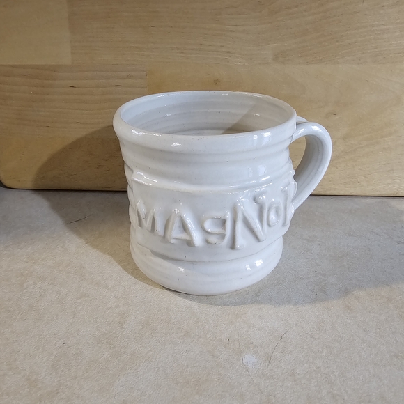 Magnolia Textured White Ceramic Mug - Picture 1 of 5
